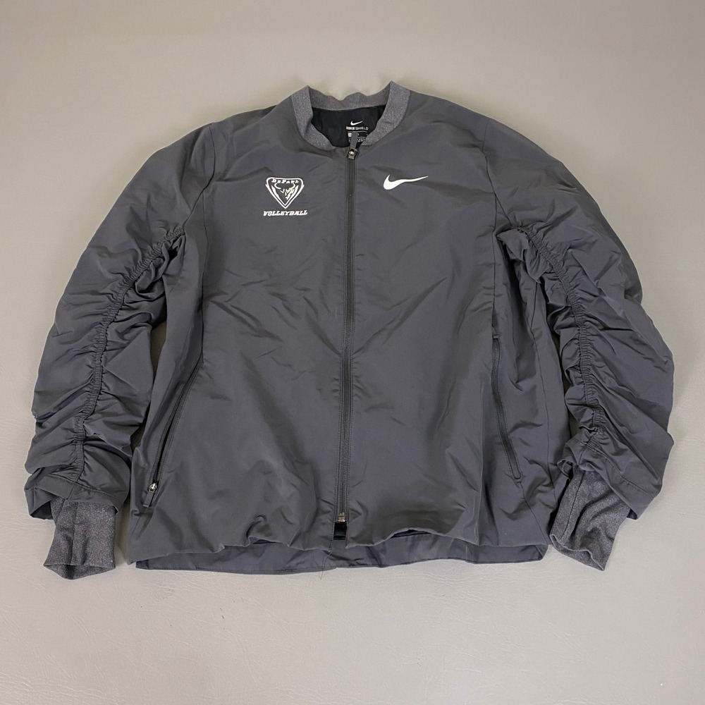 DePaul Bomber Jacket Blue Demons Nike Shield Volleyball Gray Men's Large *Flaw*
